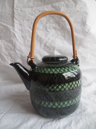 Hb 1115a Grün Gemusterte Teekanne Porzellan Asiatisch Bild