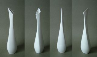 Sgrafo Modern Vase Assymetrisch 33,  3cm Porzellan Stangl Kuhn 50ties Wohlrab ära Bild