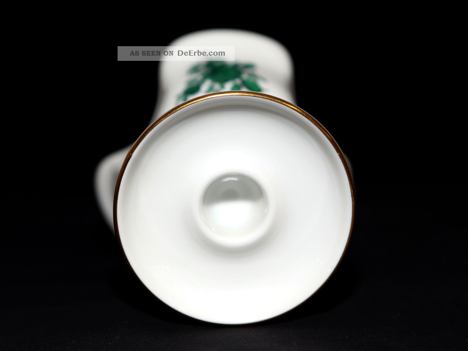 Rare Wien Augarten Maria Theresia Bread Plate – Mozart Shape, Green Floral, Gold Trim – Austria