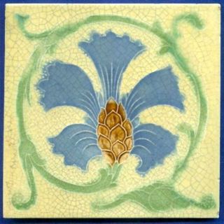 Jugendstil Fliese Kachel,  Art Nouveau Tile,  T.  R.  Boote,  Kornblume - Cornflower Bild