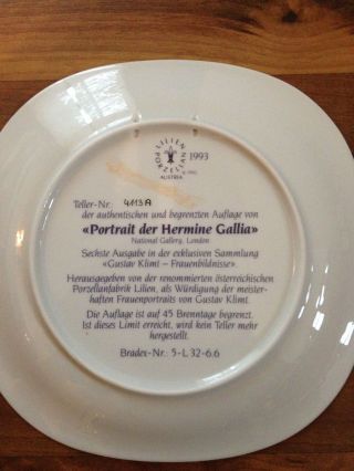 Porzellanteller Lilien - Klimt Frauenbildnisse - Hermine Gallia Bild