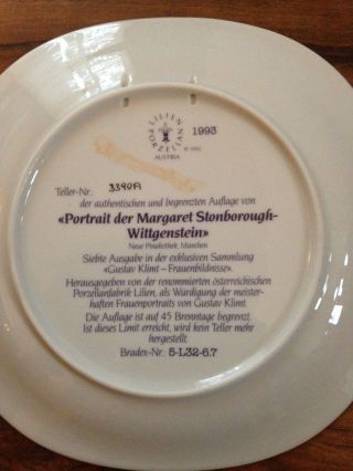 Porzellanteller Lilien - Klimt Frauenbildnisse - Stonborough - Wittgenstein Bild