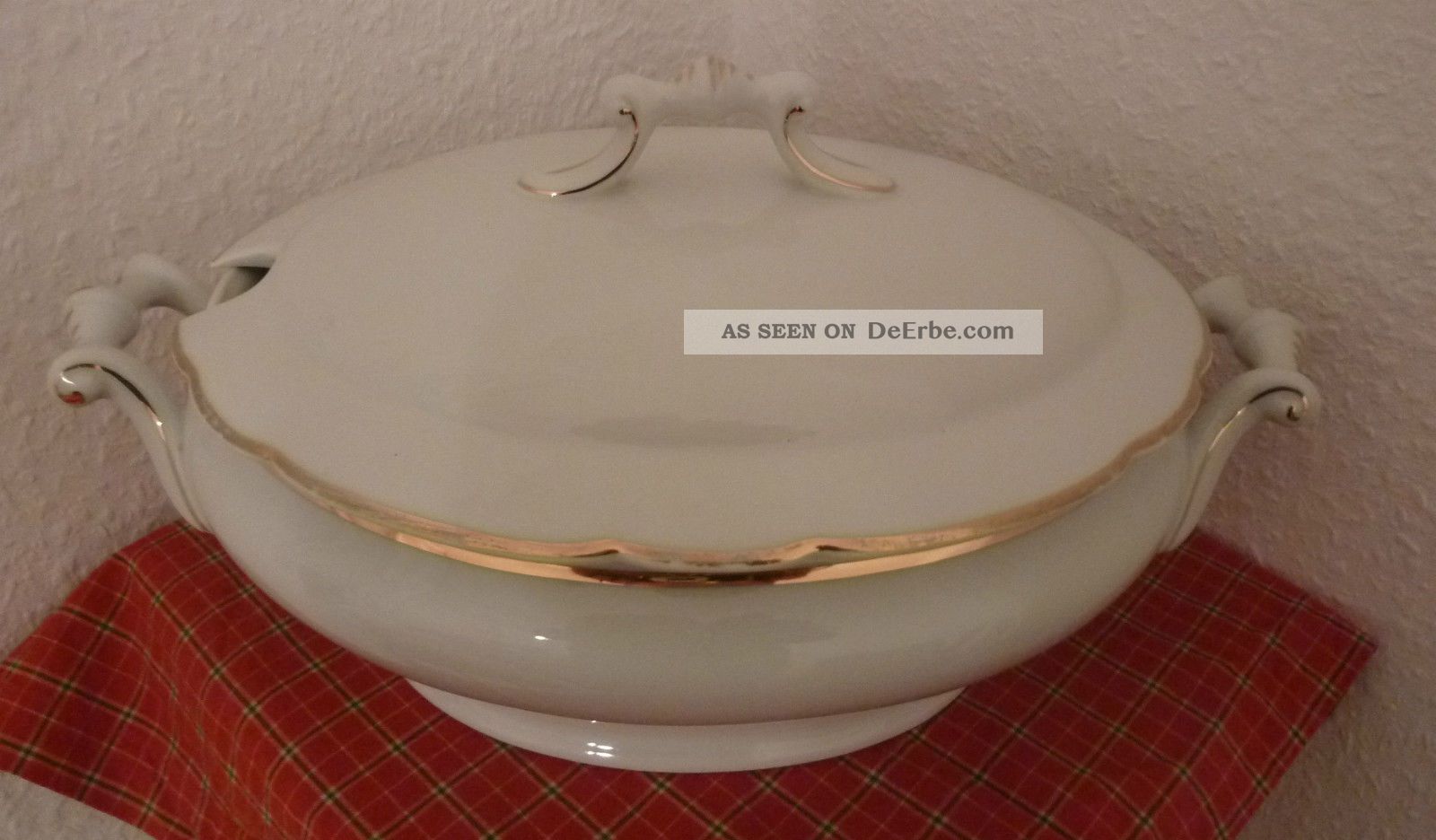 Alte Suppenterine 3 Liter Mit Goldrand Aus Oma ' S Nachlass Serviceteile Bild