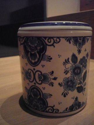 Deckeldose Tabak - Oder Teedose Delft Blauw Handgemalt Vitrinenstück Bild