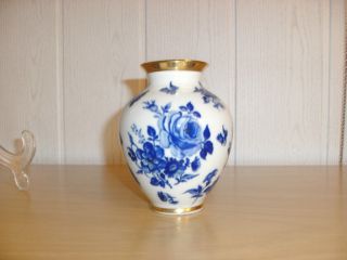 Echt Cobalt Bavaria Weidershof 22 Karat Gold Vase Bild