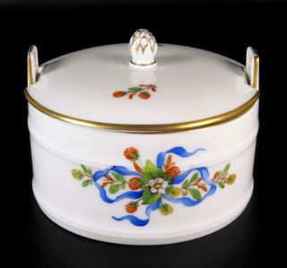 Höchst Porzellan Dose Blumendekor Sammlerstück Porcelain Box Bild