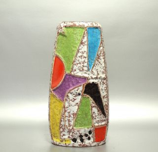 Design 60er Jahre Bay Keramik Vase Dekor Ravenna Von Bodo Mans Modellnr.  1032 - 20 Bild
