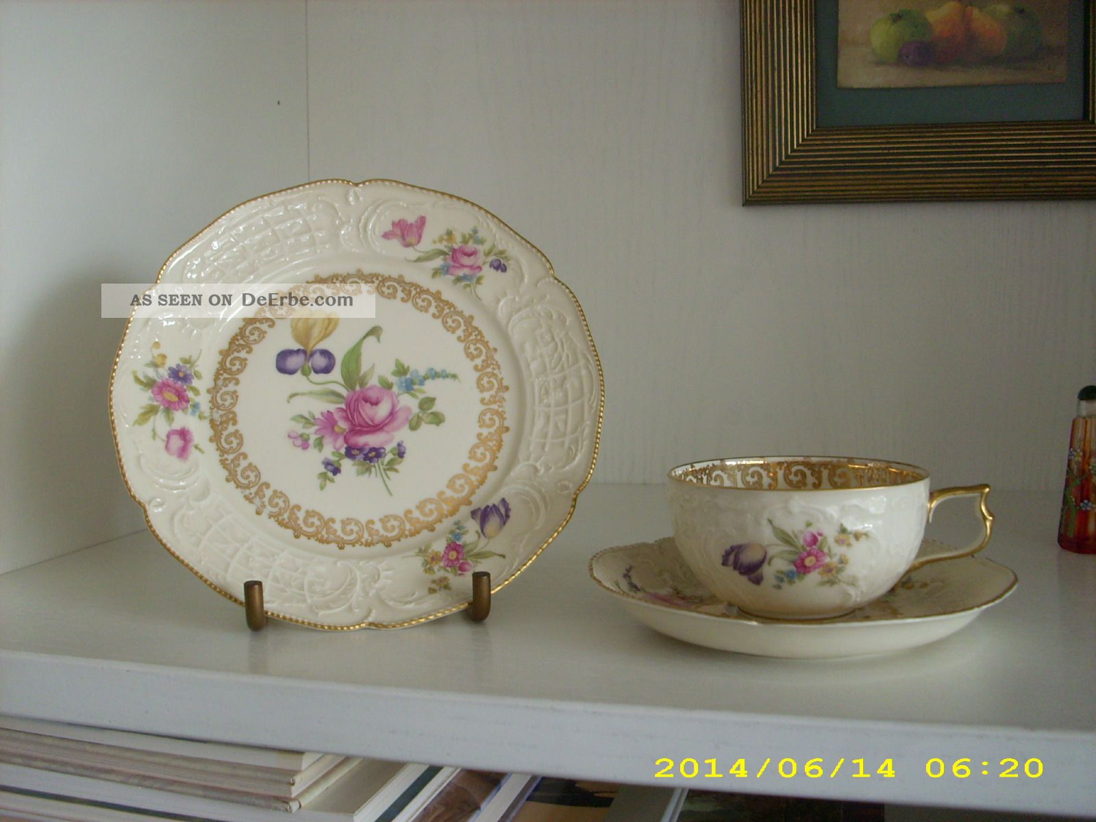 Rosenthal Ivory Sanssouci Blumen Golddekor Sammelgedeck 1939 Nach Form & Funktion Bild