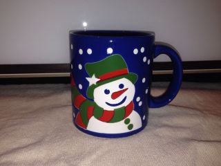 Wächtersbach Kaffeetasse Kaffee Tasse Pott Blau Weihnachten Schneemann Bild