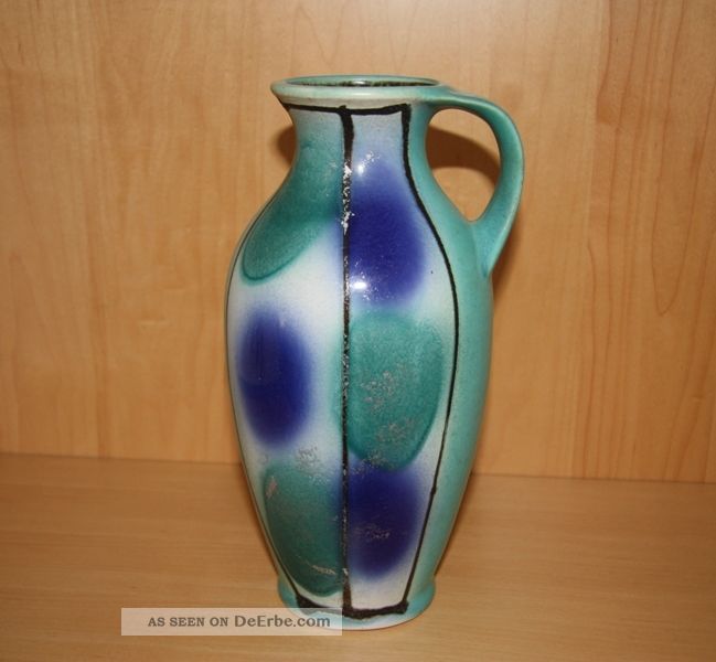 Alte Bay Western Germany Vase Henkelvase 50er 60er Nach Form & Funktion Bild