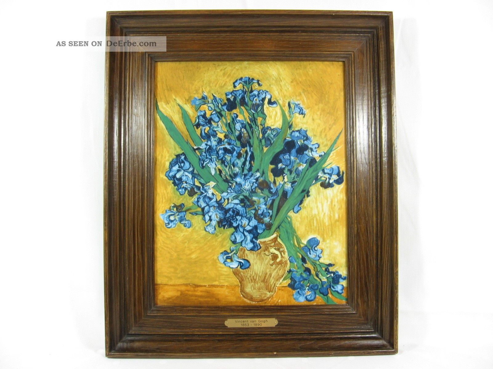 Van Gogh Schwertlilien St.  Remy 1890 Faience Delfts Keramik Limitiert Nach Marke & Herkunft Bild