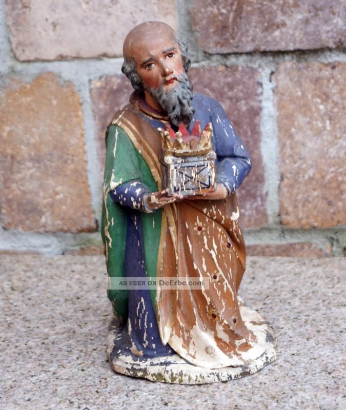 Krippenfigur - Heiligenfigur Um 1900 - Holz Geschnitzt (2625) Krippen & Krippenfiguren Bild