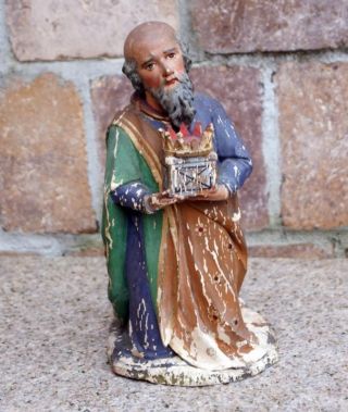 Krippenfigur - Heiligenfigur Um 1900 - Holz Geschnitzt (2625) Bild