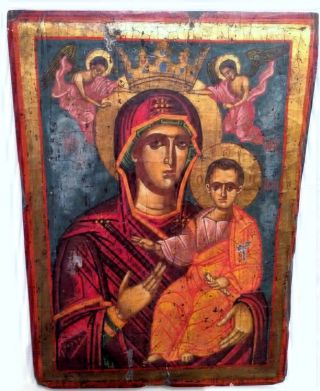 Maria Muttergottes Mit Jesus Amolintos Ikone Icon Mary Ikonen Orthodox Ikona Bild