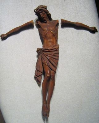 Biedermeier Geschnitzte Jesusfigur Aus Holz Für Ein Kreuz Um 1850 Od.  älter Bild