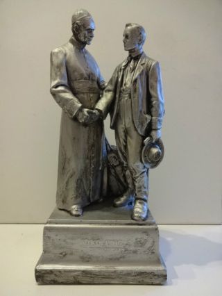 RaritÄt Alte Skulptur Adolf Kolping & Wandergeselle Keramik? Gips? Silberauflage Bild