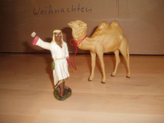 Alte Krippenfigur,  Erzgebirge,  Kamelführer Mit Kamel Bild