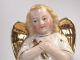 Alter Engel Aus Porzellan Um 1900 Weiss Gold Bemalung Mit Kreuz Altes Skulpturen & Kruzifixe Bild 4