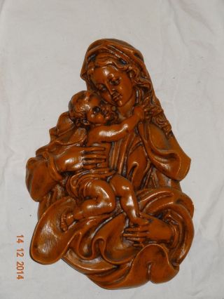 Maria/ Madonna Mit Kind Entstanden Um 1860 Jahr.  Aus Wachs Selten Religiös Bild