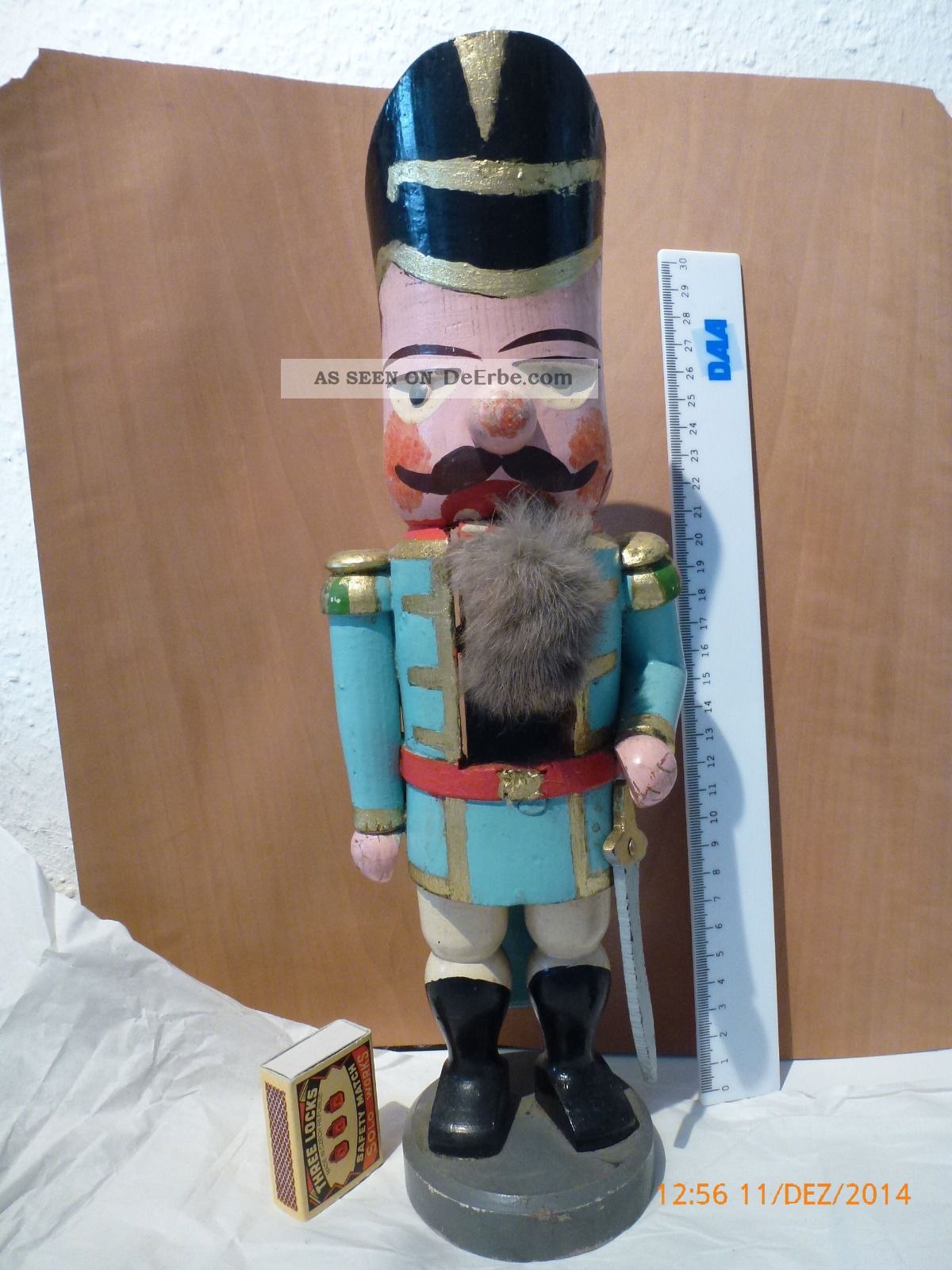 Alter Nussknacker,  Uralter Polizist,  Von Richard Langer 1930/40 Seiffen Antike Originale vor 1945 Bild