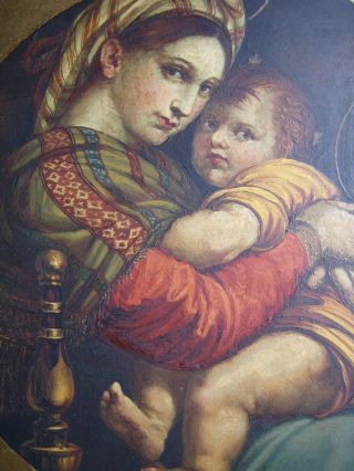 Antikes Heiligenbildnis,  Öl Auf Blechplatte,  Mutter Gottes M.  Kind,  19.  Jahrhundert Bild
