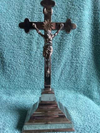 Jesus Christus Gott Kruzifix Mit Prägestempel Altar Silber? Aus Erbschaft Bild