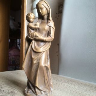 Maria Mit Kind Gott Kirche Skulptur 225 Mm Hoch Alt.  Aus Erbschaft Bild