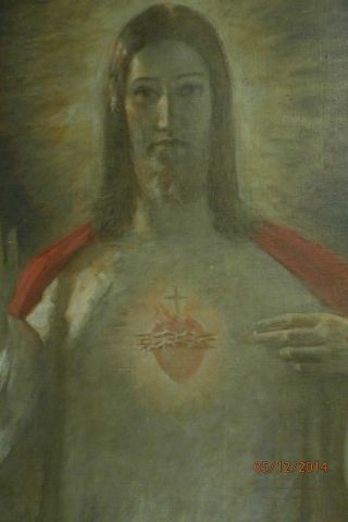 Hl.  Herz Jesu ölgemälde,  Heiligen Bild,  Kirchengemälde,  Altargemälde Dat.  1931 Bild