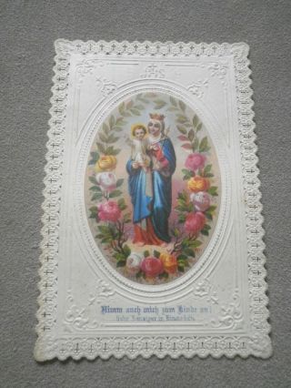 Andachtsbildchen Souvenir Maria Einsiedeln Aus 1879 Antik Antique Holy Card Bild