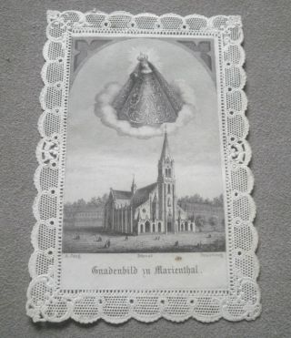 Andachtsbildchen Gnadenbild Antik Vor 1900 Marienthal Antique Holy Card Bild