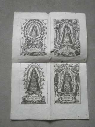 Andachtsbildchen Antik Vor 1900 4 X S.  Maria Einsidlensis Antique Holy Card Bild