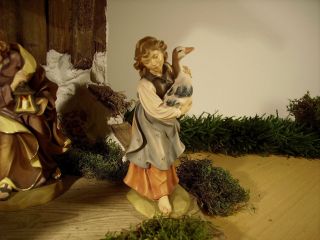 Hirtin M.  Gans Holz Krippenfiguren Geschnitzt M.  Zertifikat Schnitzerei Hl Krippe Bild
