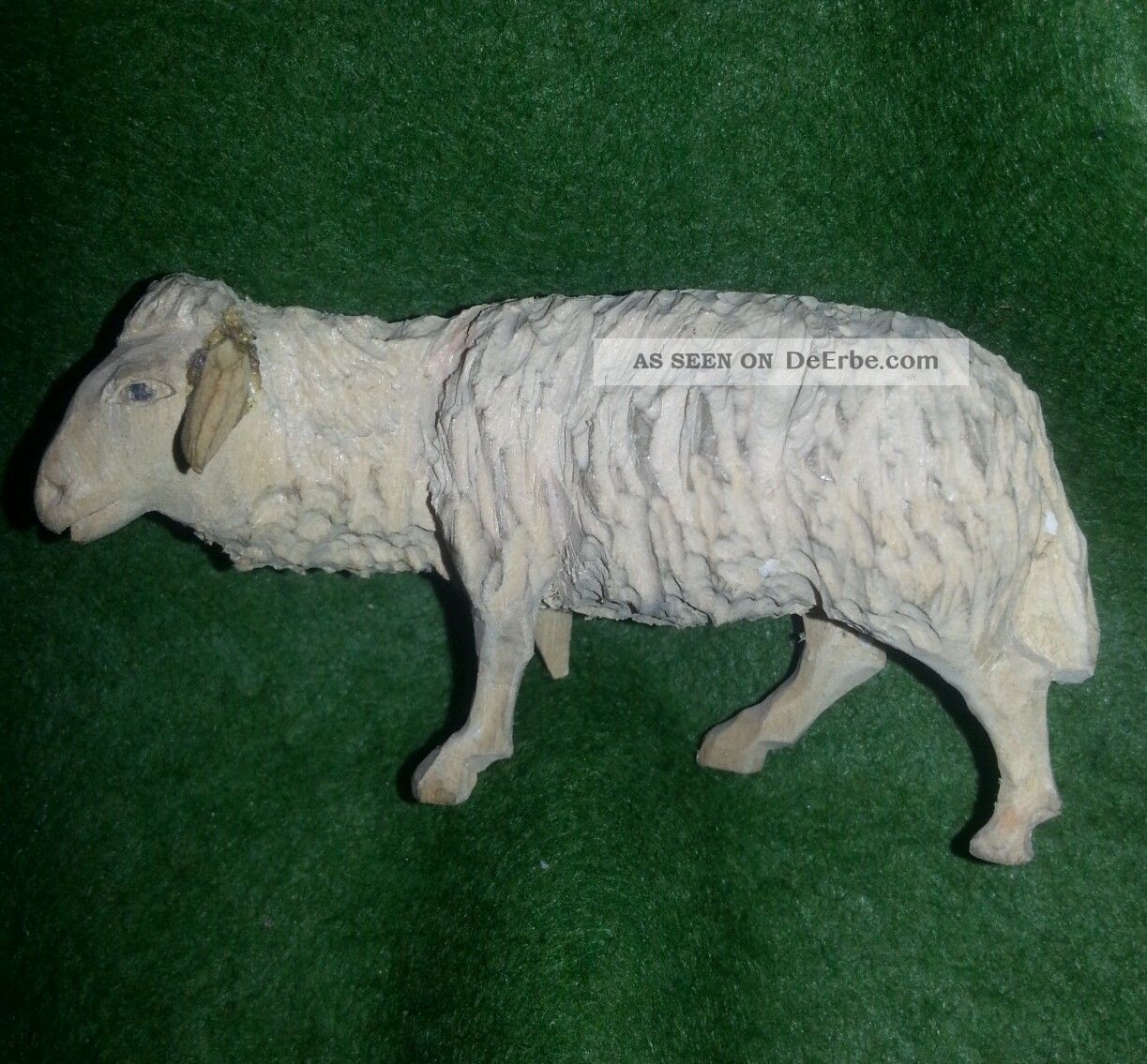 Uralte Antike Krippenfigur Aus Holz Geschnitzt,  Weihnachten Holzfigur Handarbeit Krippen & Krippenfiguren Bild