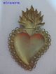 Votivgabe - SchÖnes Herz - Versilbert - Um 1950 - Ca.  10,  5 Cm - Ex Voto Votivbilder & Sakralmalerei Bild 1