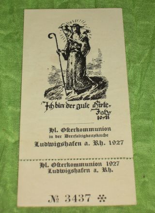 Andachtsbild,  Osterkommunion 1927,  Ludwigshafen Bild