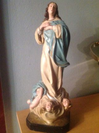 Madonna Heiligenfigur Aus Gips Bild