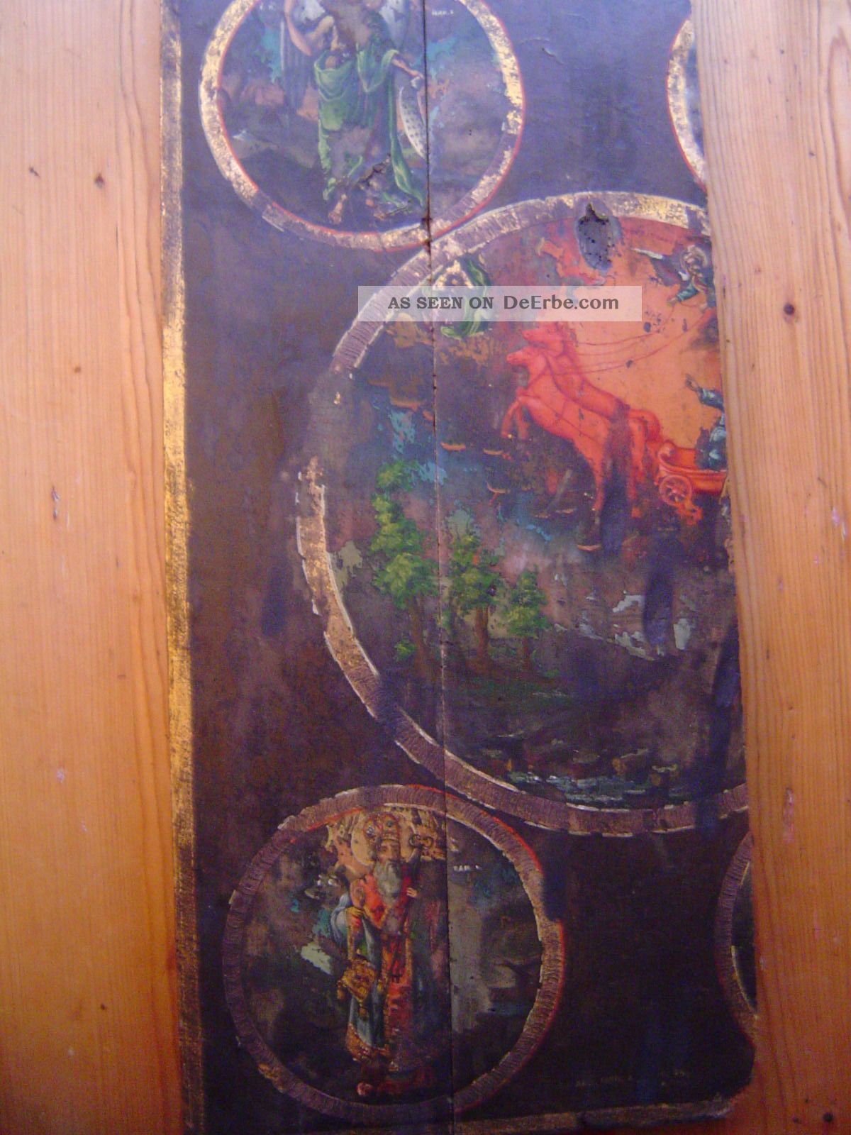 Antike Ikone,  Datiert 1854,  Meisterhafte Bemalung,  Handgemalt,  Holz,  Top Ikonen Bild