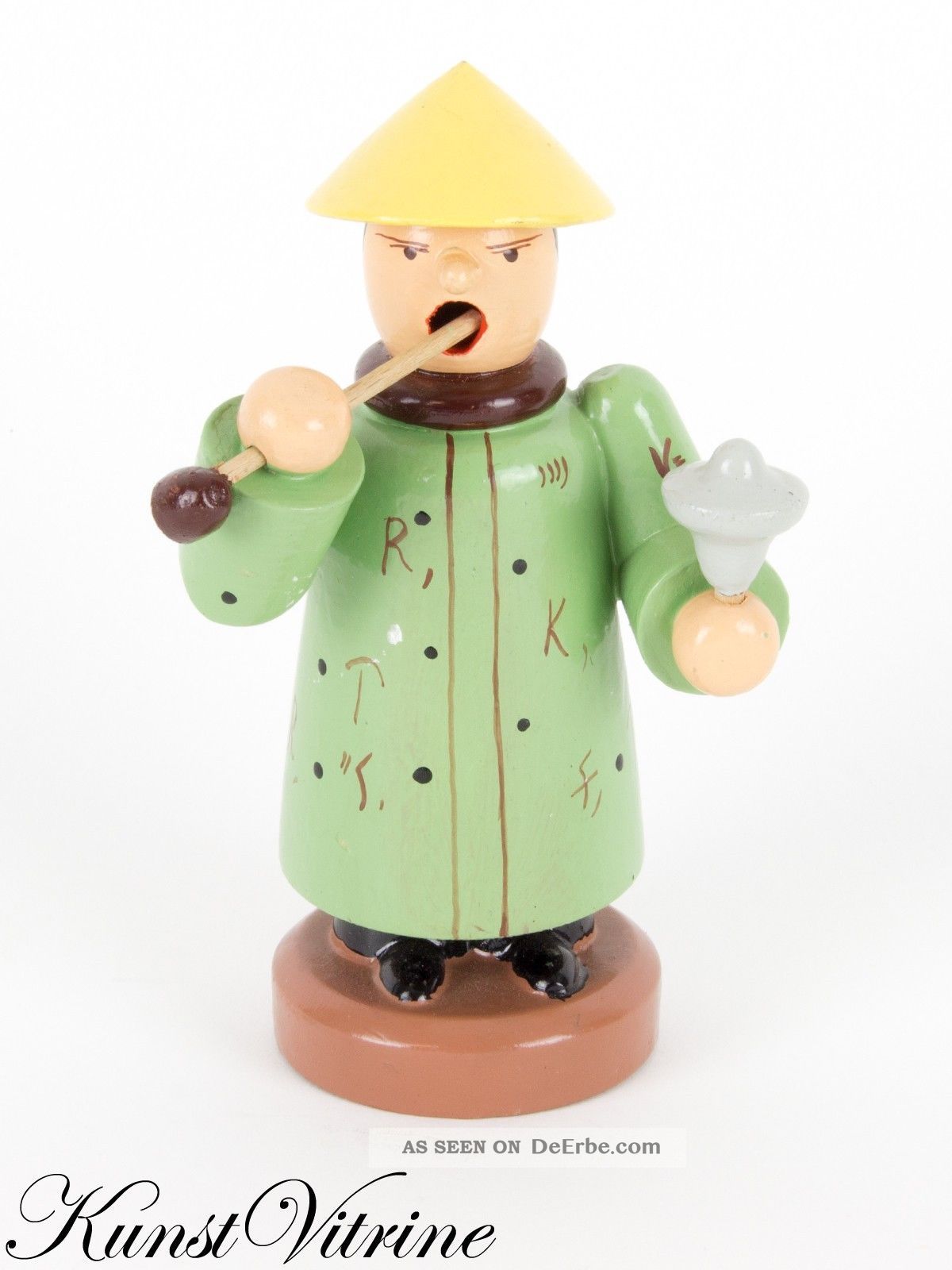 Alte Erzgebirge Figur Aus Holz,  Bemalt,  Räuchermännchen Als Chinese,  Um 1950 Objekte nach 1945 Bild