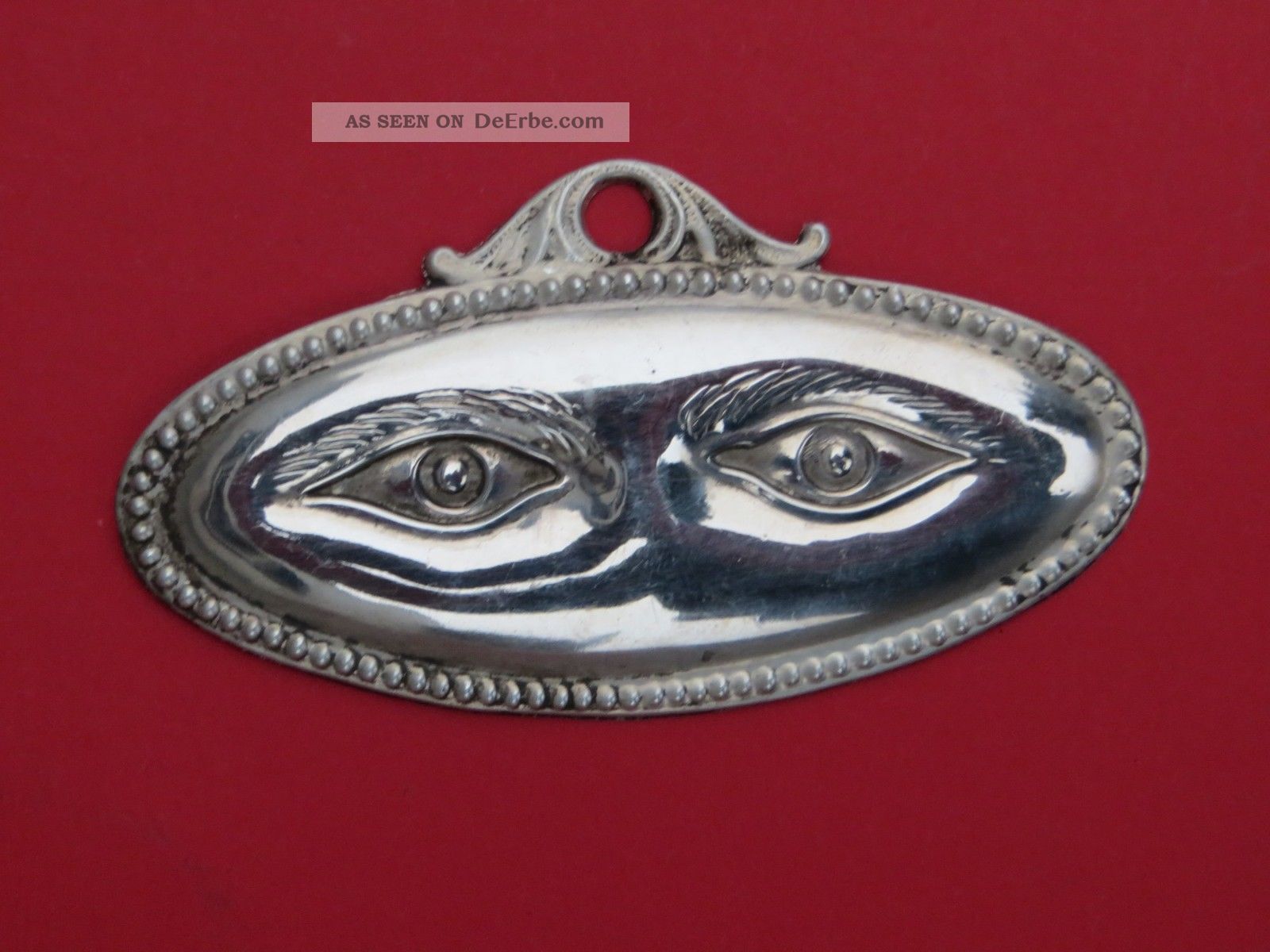 Augen Um 11945/50 - Augenpaar - Votivgabe - Alt - Ex Voto - Ca.  8,  0 Cm - Versilbert Votivbilder & Sakralmalerei Bild