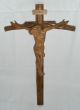 Antik Altes Kreuz Kruzifix Jesus Holz 46 Cm.  Aufwendig Handgeschnitzt Geschnitzt Skulpturen & Kruzifixe Bild 1
