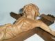 Antik Altes Kreuz Kruzifix Jesus Holz 46 Cm.  Aufwendig Handgeschnitzt Geschnitzt Skulpturen & Kruzifixe Bild 3