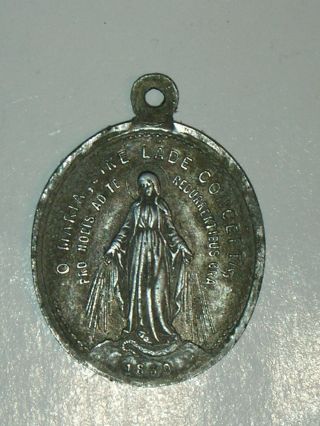 Oh Maria,  Sine Labe Concepta Antik Silber AnhÄnger Von 1830 Rar Bild