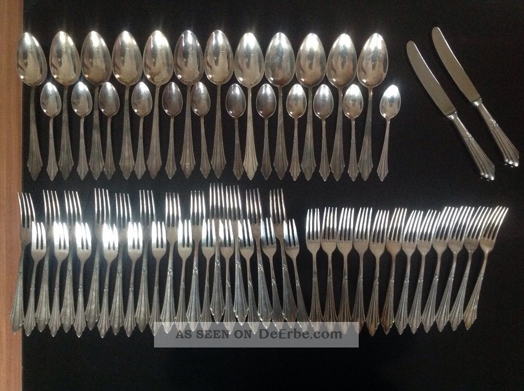 Wmf 900 Fächermuster (62 Teile) 90,  100 Versilbert Objekte vor 1945 Bild