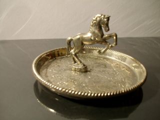 Antike Schmuck Schale Silver Plated Made In England Pferd Bild