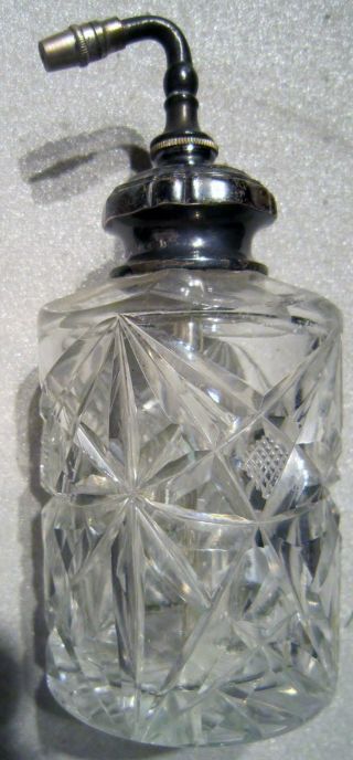 Art - Dekor Parfüm - Flakon Und Zerstäuber / Bleikristal Mit 800er Silbermontur 1920 Bild