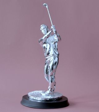 Golfer Statue Figur Versilbert Bild