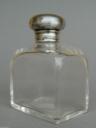 Edler Engl.  Art DÉco Parfum Flakon,  Mit 925 Sterling Silber Deckel,  London Um 1902 Bild