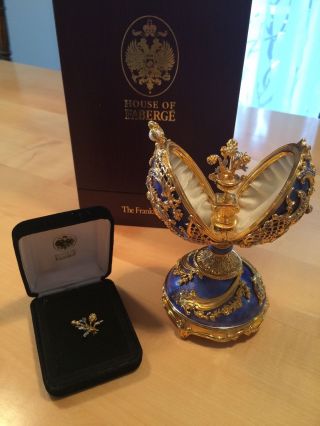 Faberge Dornröschen Juwelenei 925 Silber Von Franklin Saphir Weiß Bild