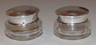 2 Dekorative Kleine GlasdÖschen Mit Silberdeckel Ansehen Lohnt Bild