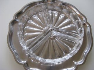 Prächtige Silbertablett Silberschale Servierschale Mit Passendem Glas Cabaret Bild
